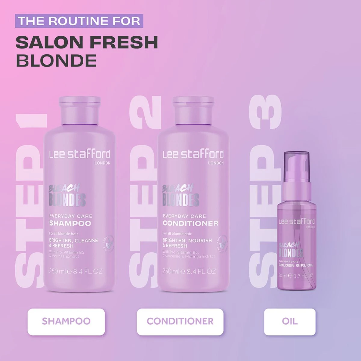 Lee Stafford Bleach Blondes Everyday Care Golden Girl Oil 50ml Lee Stafford Bleach Blondes Everyday Care Golden Girl Oil 50ml -L'Oreal Verkoop copy of leestafford everydaycare oil carousel routine