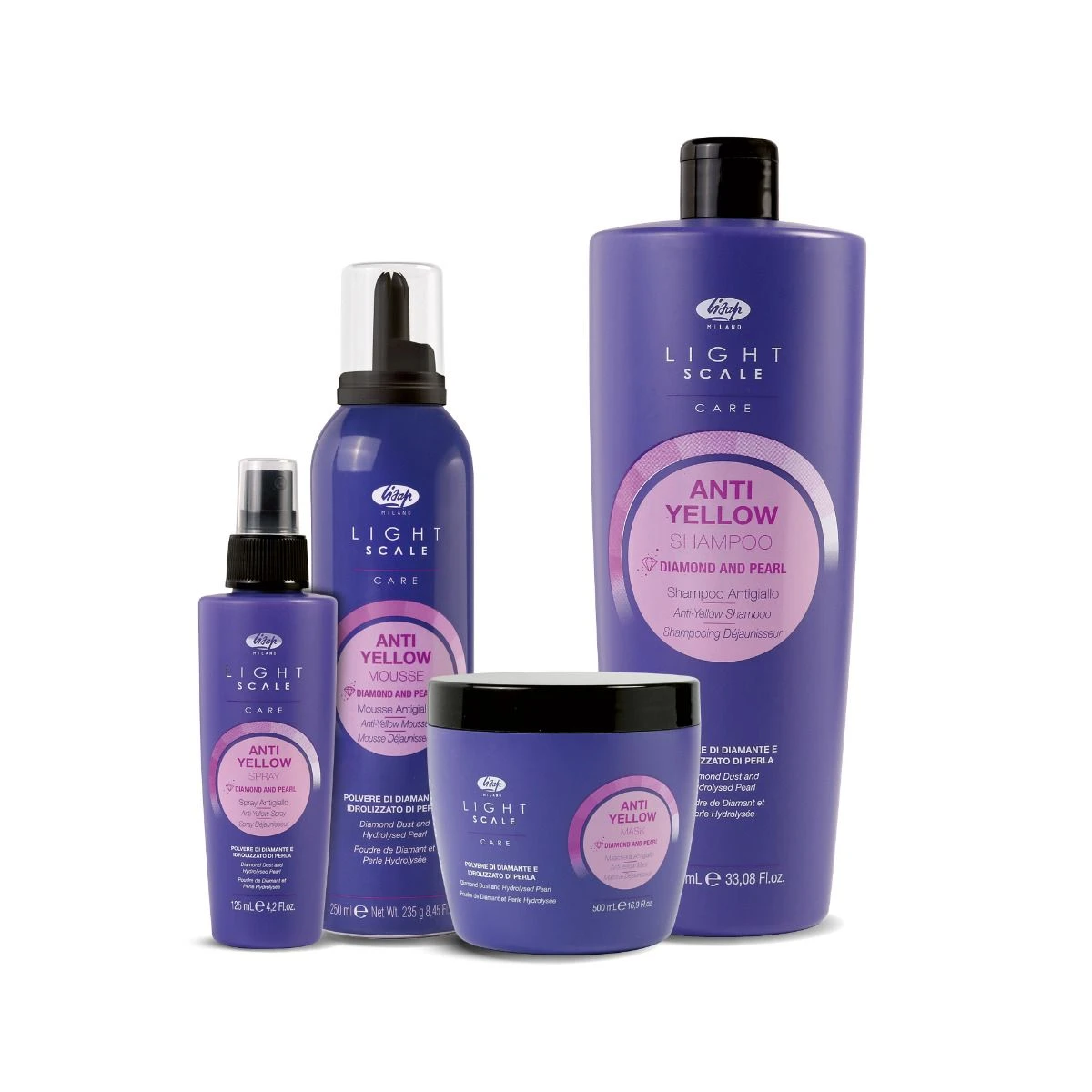 Lisap Light Scale Care Anti Yellow Mousse250ml Lisap Light Scale Care Anti Yellow Mousse250ml -L'Oreal Verkoop light scale care family 4